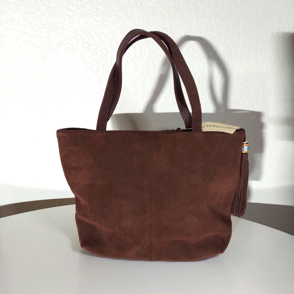 St. John's Bay Scottie Brown Leather Embellished Handheld Tote Bag - Picture 3 of 16